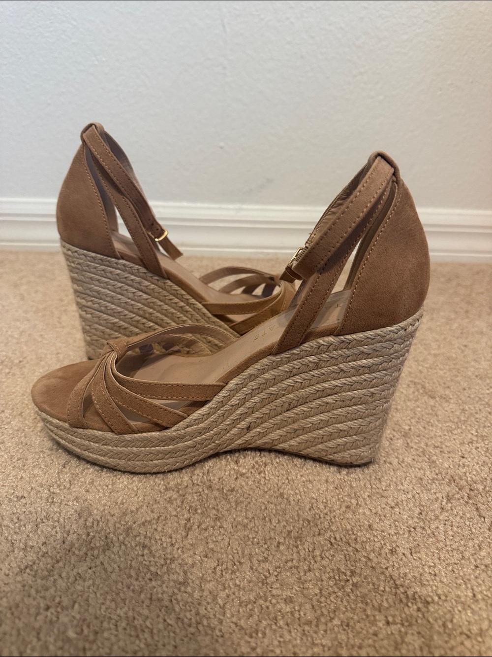 Altar'd State Tan Braided Wedge Sandals